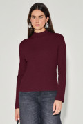 Blusa Canelada Bruna Vinho