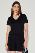 Blusa Canelada Naila Preto