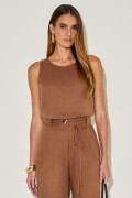Blusa Linho Adrielle Marrom