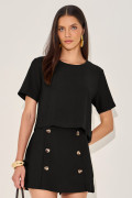 Blusa Alfaiataria Sorelle Preto 