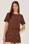 Blusa Alfaiataria Sorelle Chocolate 