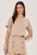 Blusa Alfaiataria Sorelle Bege Claro