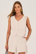 Colete Linen Elara Cru 
