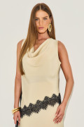 Blusa Crepe Yara Bege Médio
