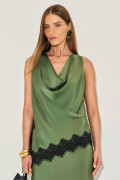 Blusa Crepe Yara Verde Militar