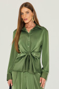 Camisa Crepe Bete Verde Militar