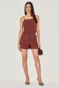 Shorts Linen Tábatha Chocolate