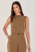 Blusa Risca Jeanne chocolate 