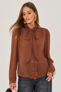 Blusa Chiffon Aveline Marrom