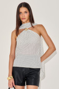 Blusa Crepe Poá Andrielle Off White 