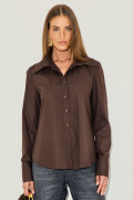 Camisa Tricoline Olivia Café