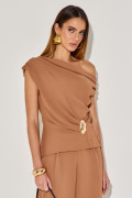 Blusa Alfaiataria Cecy Caramelo