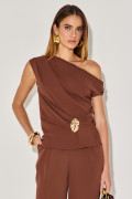 Blusa Alfaiataria Cecy Chocolate