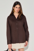 Camisa Tricoline Geiza Café