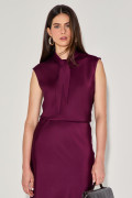 Blusa Cetim Suelia Vinho