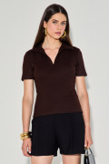 Blusa Polo Luize Café