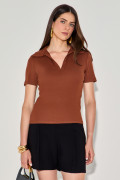 Blusa Polo Luize Canela