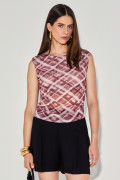 Blusa Tule Leila Bordô