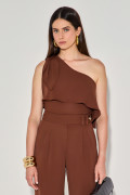 Blusa Alfaiataria Emanuella Chocolate