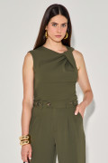 Blusa Crepe Ária Verde Militar