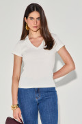 Blusa Canelada Naila Off White