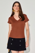 Blusa Canelada Naila Canela
