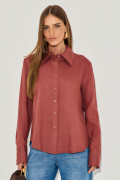 Camisa Linho Jessika Mogno