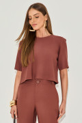 Blusa Alfaiataria Nivia  Marrom