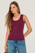 Blusa Regata Rib Caetana Vinho