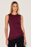 Blusa Canelada Inez Vinho