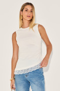 Blusa Canelada Inez Off White