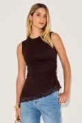 Blusa Canelada Inez Café
