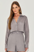 Camisa Linho Aline Cinza