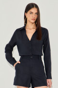 Camisa Linho Aline Preto