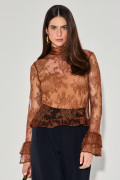 Blusa Renda Amelie Mocha