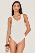 Body Canelado Fran Off White