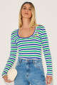 Blusa Listrada Rafaelli Verde Bandeira