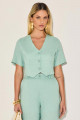 Blusa Linho Cristal Verde Menta