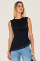 Blusa Canelada Inez Preto
