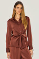 Camisa Crepe Bete Chocolate