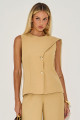 Blusa Alfaiataria Jessyca Bege Médio 