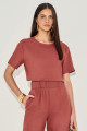 Blusa Linho Beca Mogno