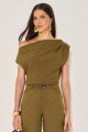 Blusa Alfaiataria Mel Verde Oliva