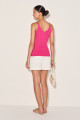 Blusa Tricot Regata Decote V Rafaela Rosa