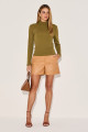 Blusa Canelada Bruna Verde Oliva