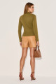 Blusa Canelada Bruna Verde Oliva