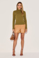 Blusa Canelada Bruna Verde Oliva