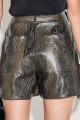 Shorts PU Snake Marrom