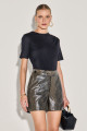Shorts PU Snake Marrom