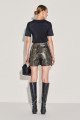 Shorts PU Snake Marrom